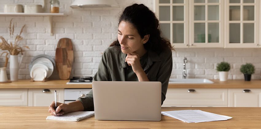 woman preparing for an interview